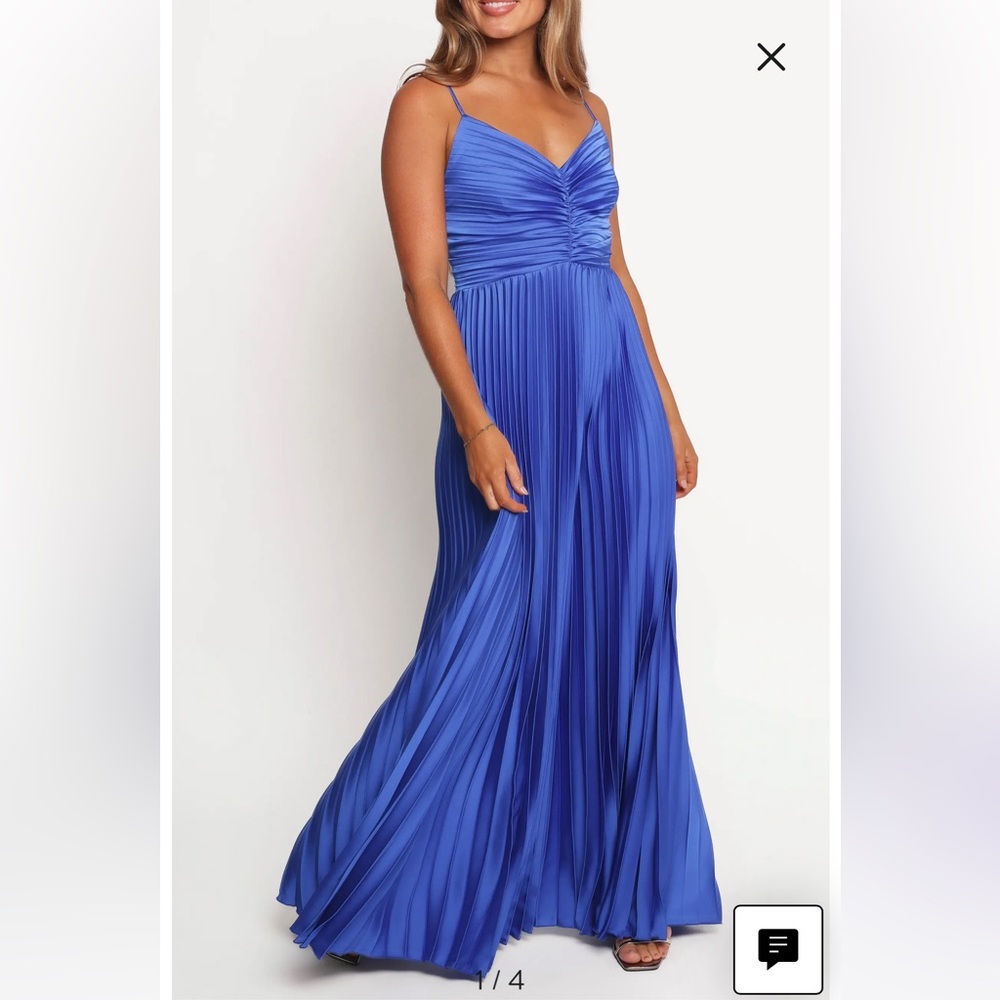 Petal & Pup Naira Pleated Maxi Dress - Blue 14